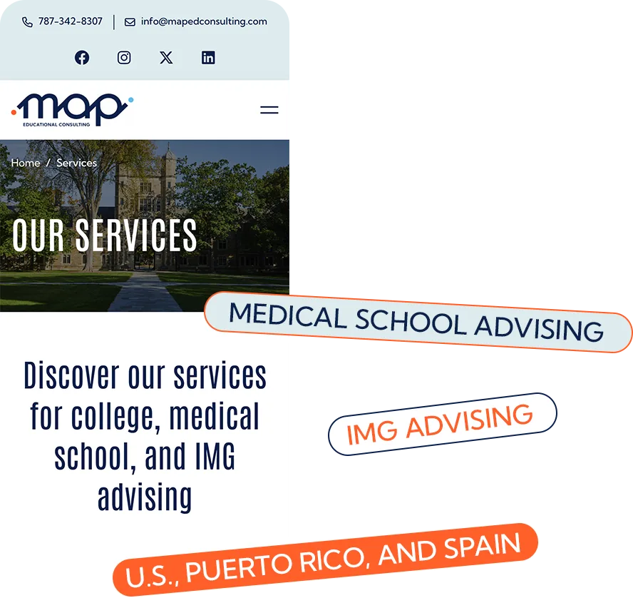 MAP Educational Consulting — services on mobile