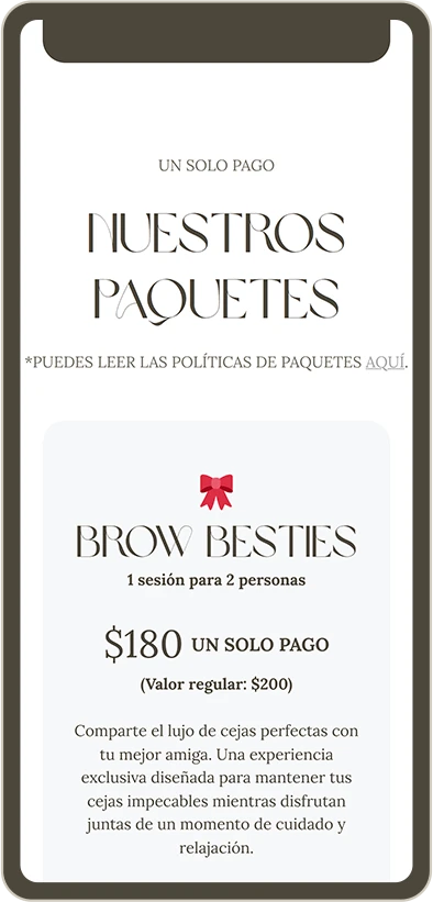 Nuestros Paquetes — mobile